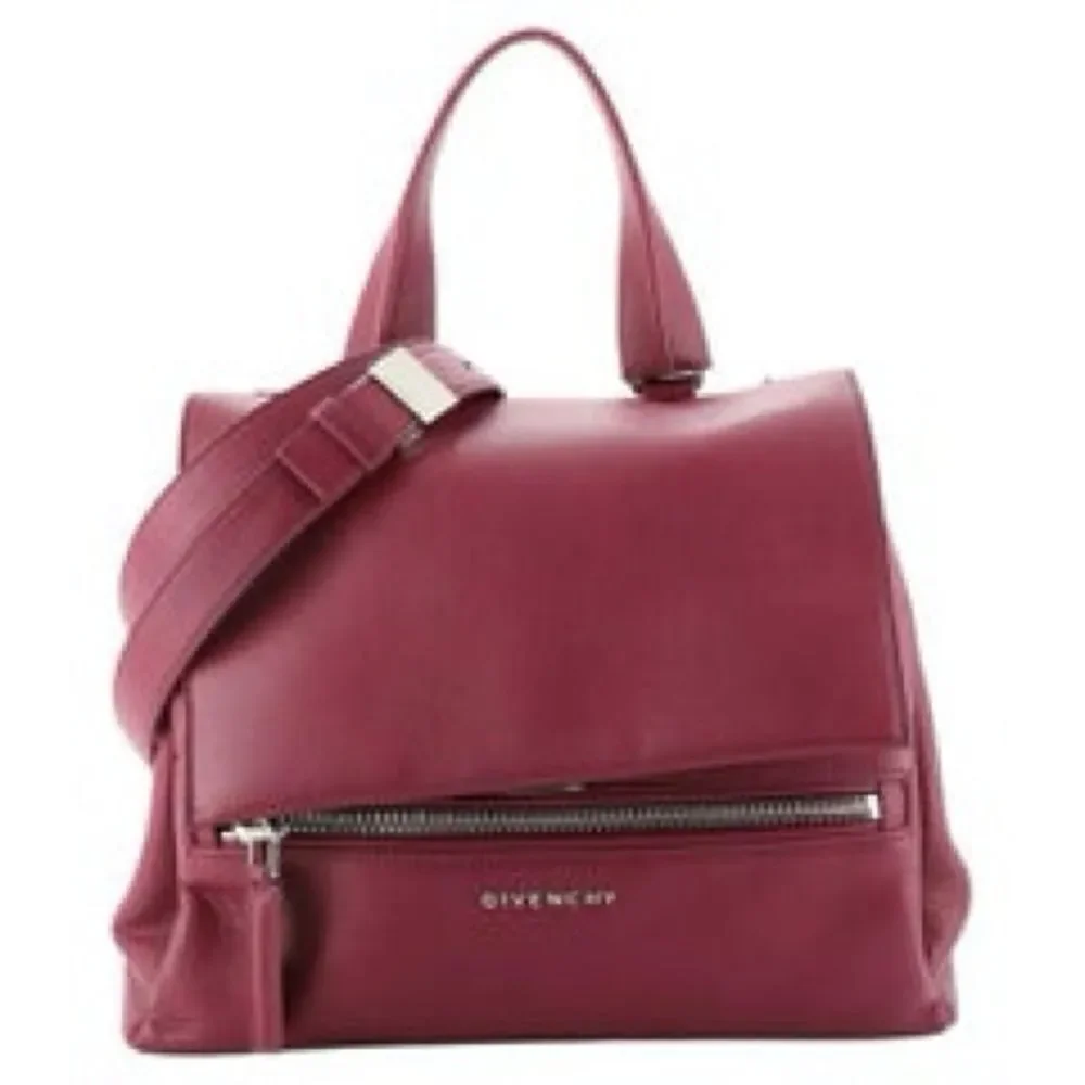 Givenchy Pandora Pure Dark Red Top Handle Front Flap Bag